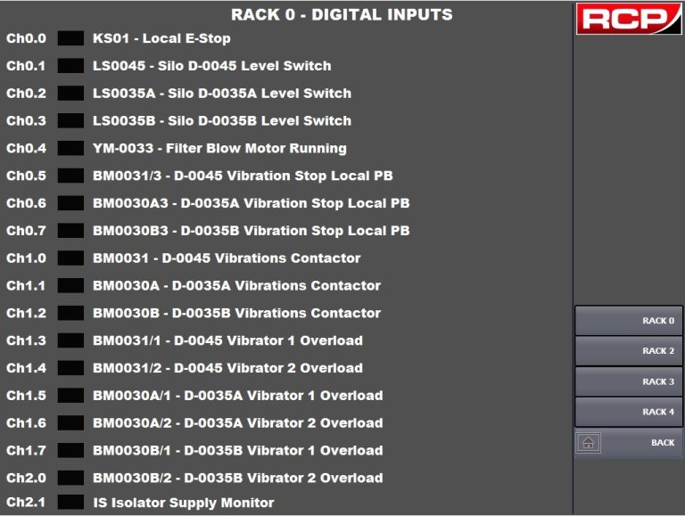 Bulk Tank Control System – HMI Digital Input Screen