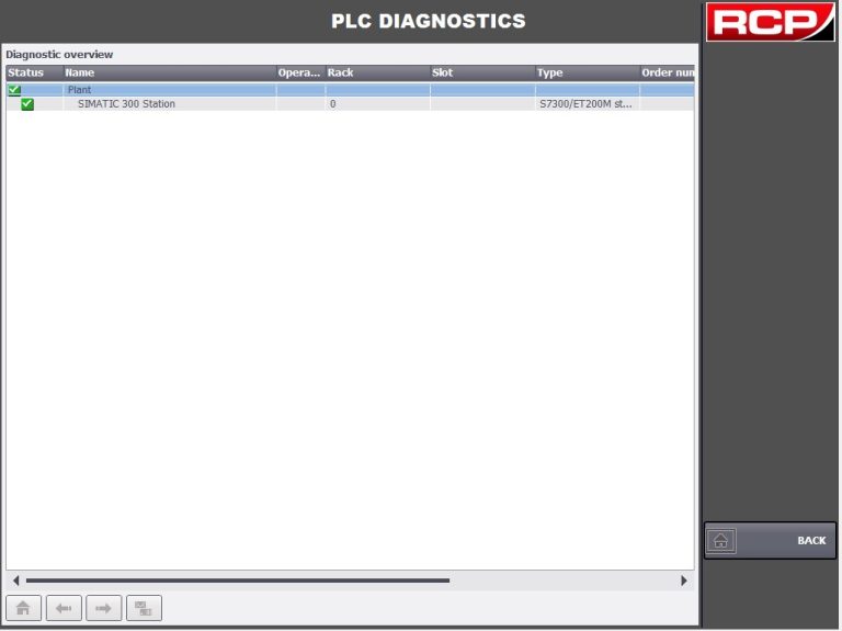 Bulk Tank Control System – HMI PLC Diagnostics Screen