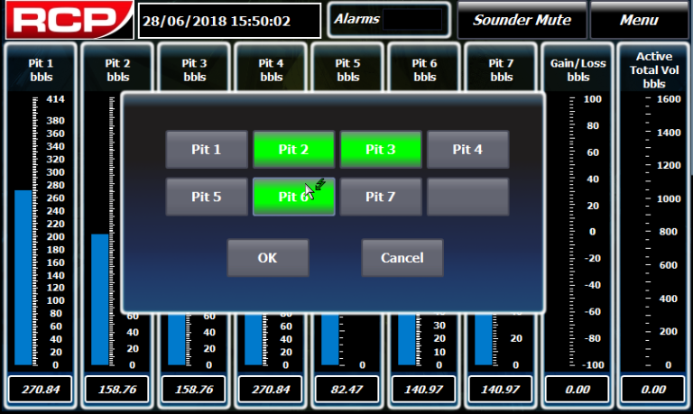 PVT HMI - Active Pit Selection
